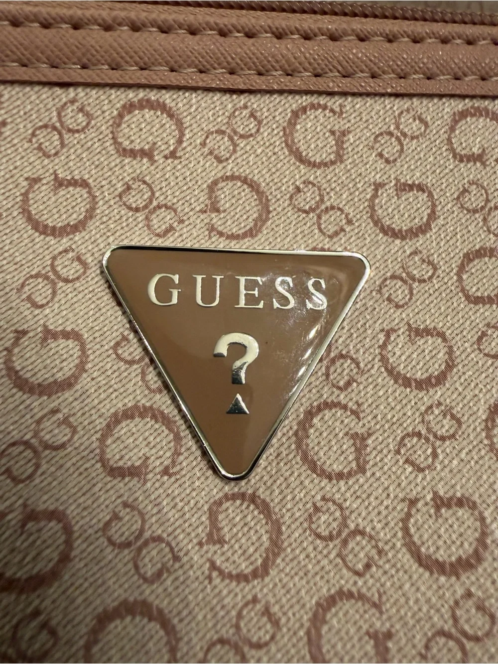 GUESS Pink Monogram Cosmetic Travel Pouch Duo